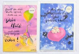 2x Vintage Diddl Grußkarten für Geburtstage & Hochzeiten