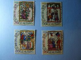 1988 Pro Patria Ch Minnesänger B219 - B222 ET Vollstempel