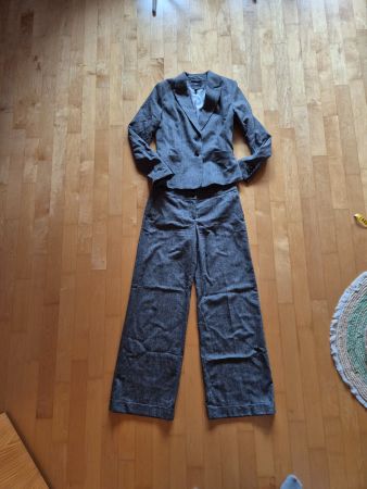 H&M Hosenanzug, grau meliert, Grösse 38