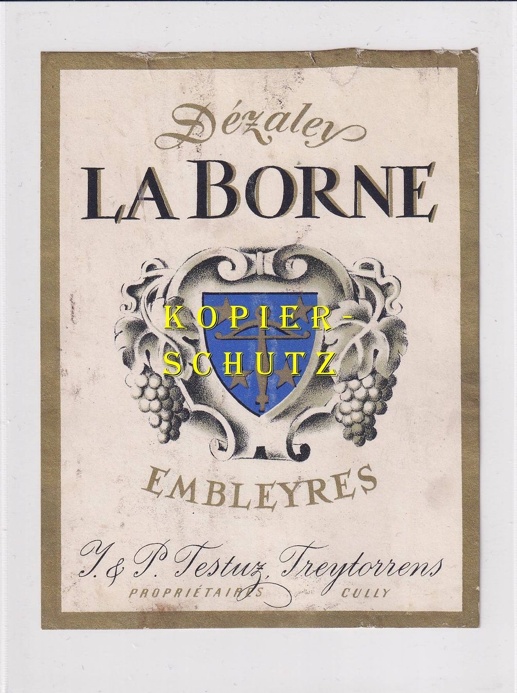 Carta: Etikette für Wein - Dézaley "La Borne" /bd – Usato da Hombrechtikon venduto da Rudolf07
