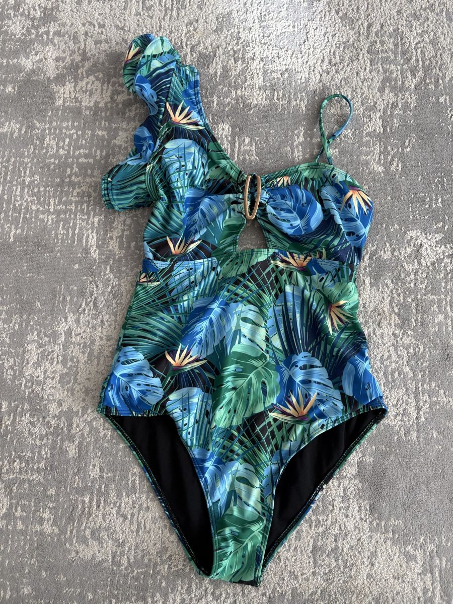 Costumi da bagno & Bikini: Exotischer Badeanzug mit Blätterprint – Usato da Zürich venduto da Anushka86