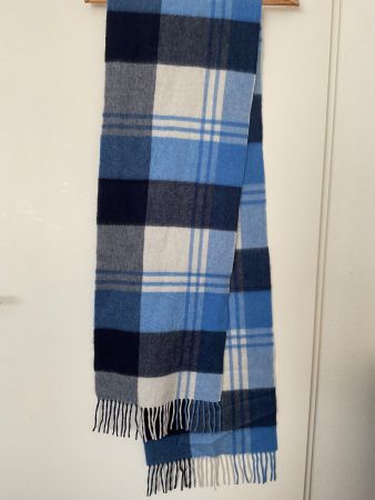 Schöner Kaschmir Schal blau 30 x 185 cm