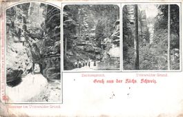 Felsentor im Uttewalder Grund, Lohmen, Sassonia (Germania)