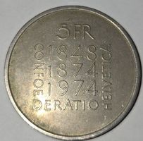 Schweiz 5 Franken 1974 guter Zustand