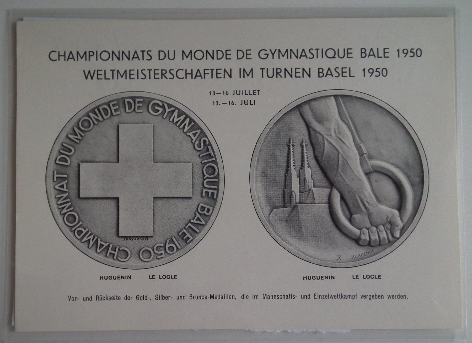 Cartoline postali: Basel 1950 Weltmeisterschaft Kunstturnen,  zwei Postkarten – Usato da Kriens venduto da WULLU99 3