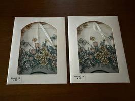 2 Fensterbilder Blumen Schmetterling