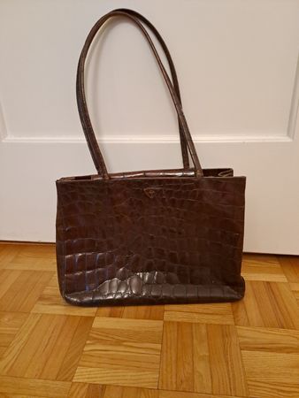 Vintage JOOP Krokodilleder Handtasche in braun 