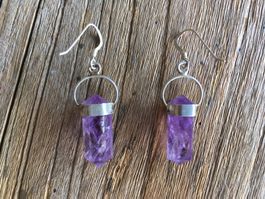 OHRHÄNGER 1 PAAR  AMETHYST  SILBER