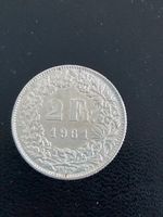 2.- Schweizer Franken 1961 Silber, sehr schön