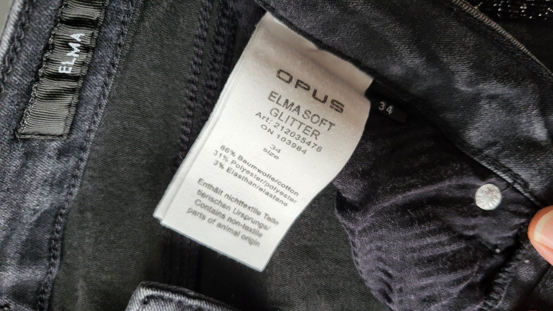Opus Hosen: Jeans Gr 34 Elma Soft Glitter – Gebraucht aus Zürich von Sibetti 1