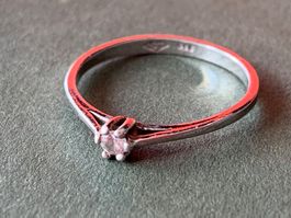 Silberring Allianzring Zarge weiss (59/19)