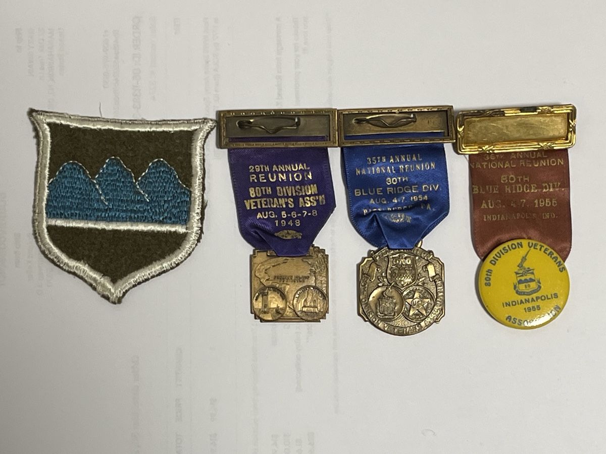 Medaglie: WWI 80th Division Reunion Medaillen + SSI Patch – Usato da Frick venduto da 80thdivcollector