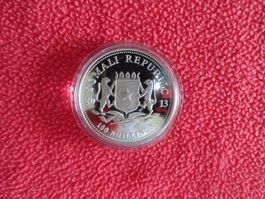 African Wildlife Elefant - Silbermünze 2013 - 1oz Ag 999