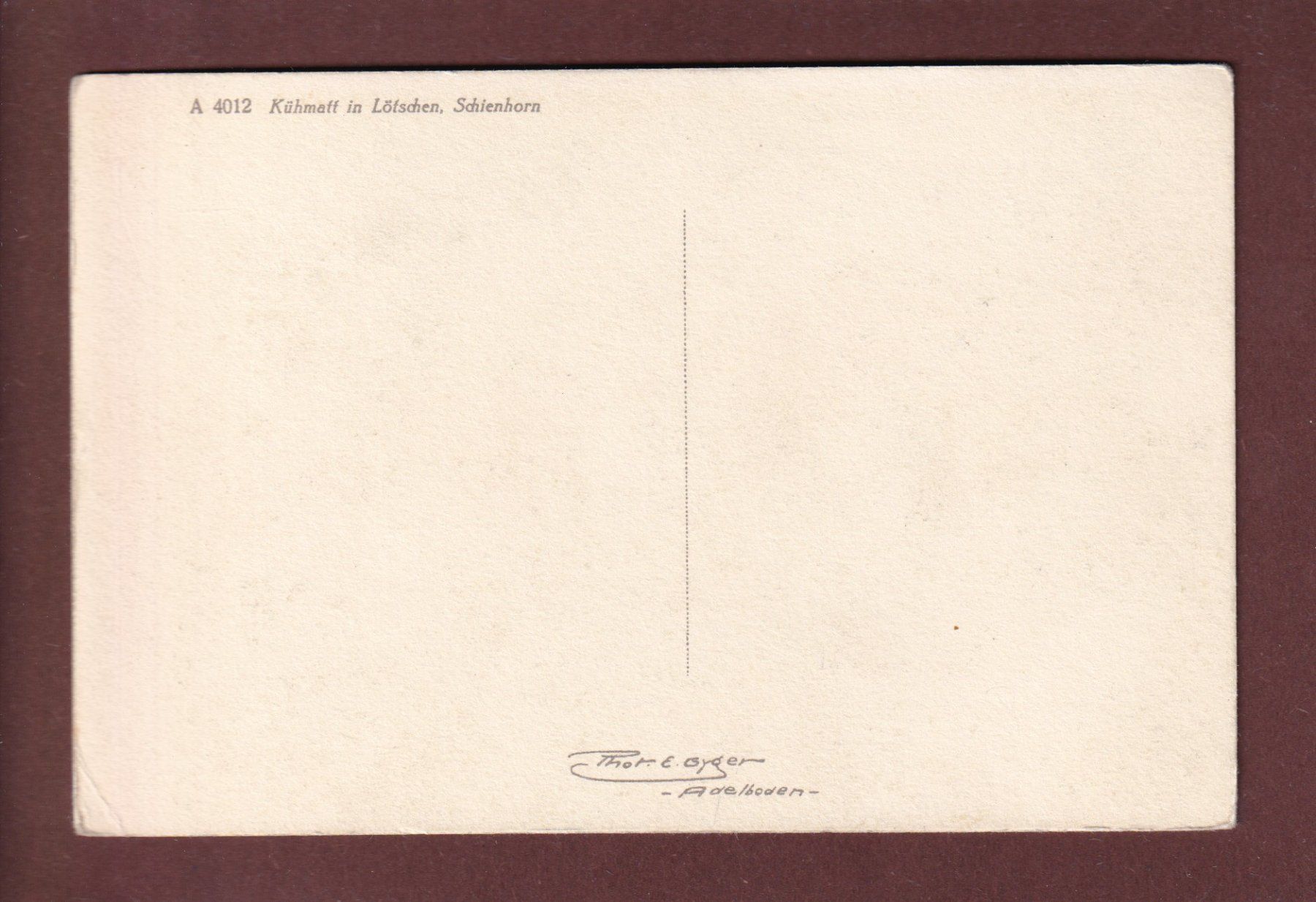 Cartoline postali: KÜHMATT in Lötschen - Schienhorn // Eckbug // – Usato da Pully venduto da nicecards 1