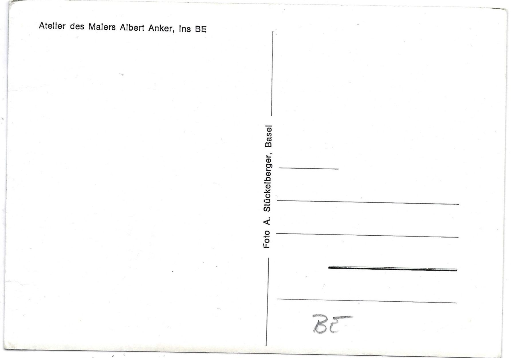 Cartoline postali: Atelier  des  Malers  Albert  Anker,  Ins  BE – Usato da Bütschwil venduto da Jackson1A 1