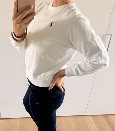 Polo Ralph Lauren Pullover weiss M Pulli hoodie 