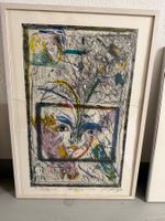 Paul Leber 1990 Litho memoria Unikat Radierung überarbeitet