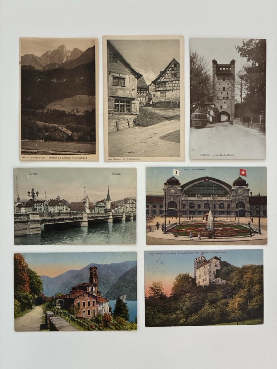 Cartoline postali: 15 Ansichtskarten Schweiz Überraschungs Paket 82 – Usato da Oftringen venduto da Cla.vD.74