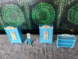 Alte, Puppenstuben-Möbel-Set,70er Vintage von JEAN.W.GERMANY