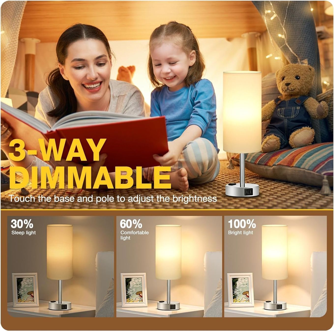 Lampade: Nachttischlampe Touch Dimmbar mit USB A+C – Nuovo e nell'imballaggio originale da Nuglar venduto da SaleRitter 1