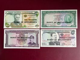 MOÇAMBIQUE - 1000, 500, 100, 50 Escudos (4) - NEU / NEUF