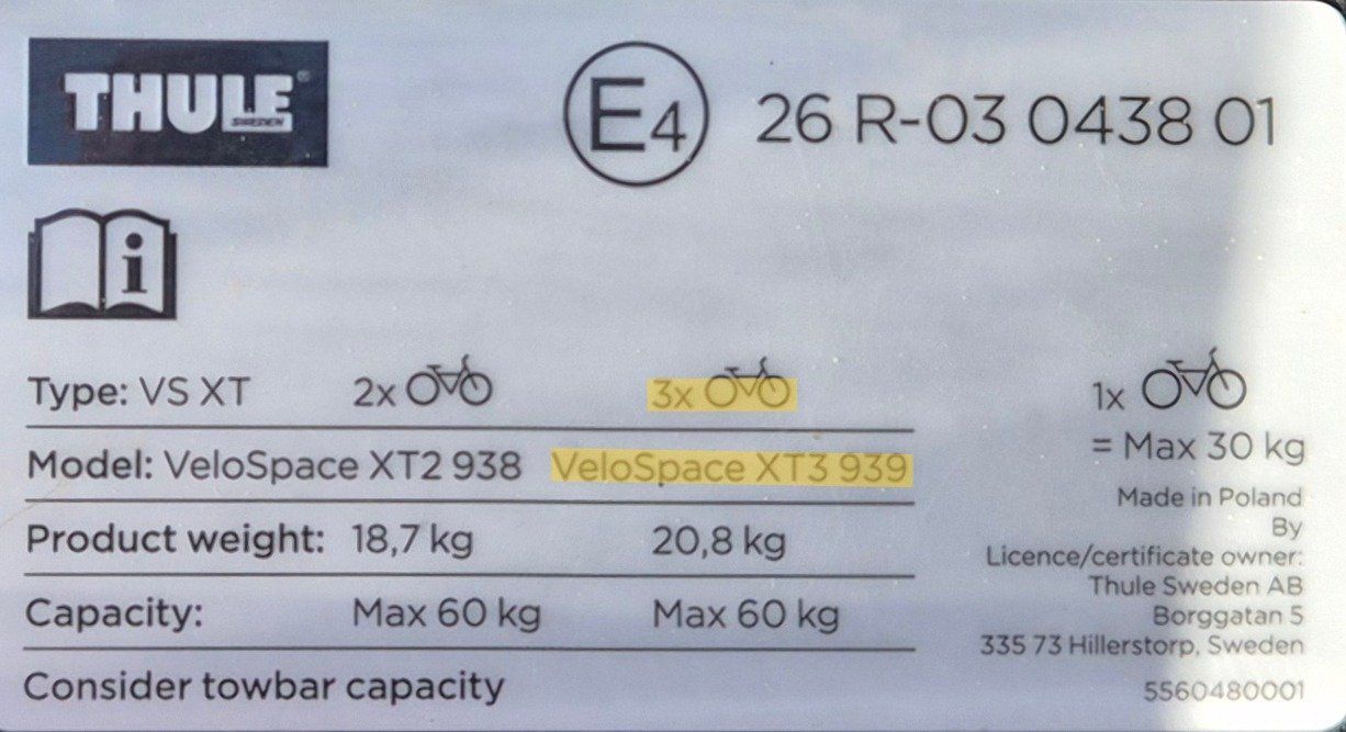 Thule Portapacchi: Thule VeloSpace XT3 – Usato da Rabius venduto da daniduff 3