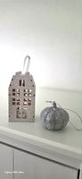 Weihnachtsdeko Set silber – Haus & Kürbis / modern
