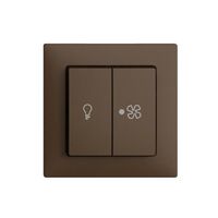 Frontset EDIZIOdue coffee 60×60mm Druckknopf 2-fach, Feller