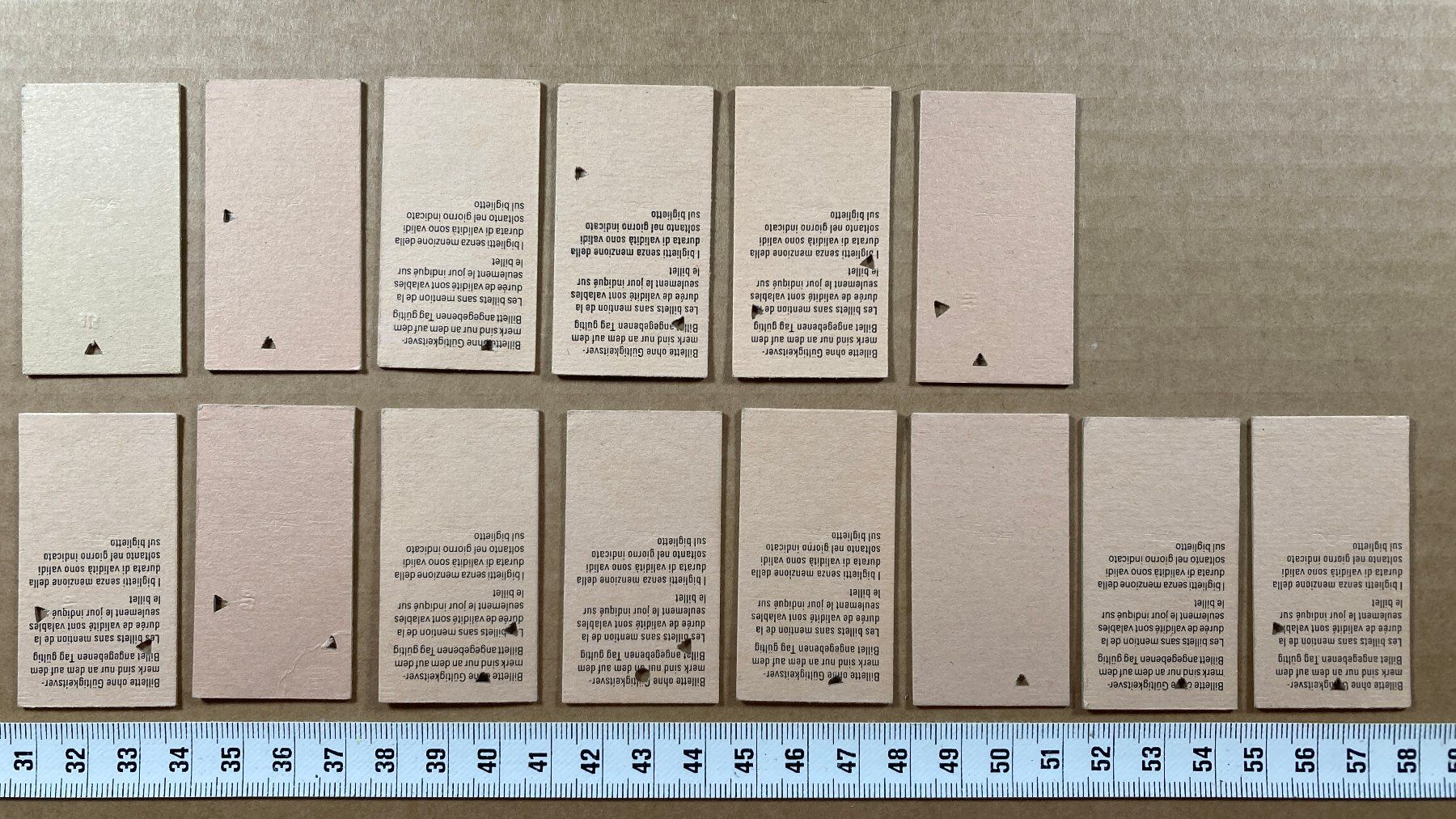 Billets: Rüti ZH, 14 Edmondsonsche Bahn Billette, SBB – D'occasion à Lenzburg par fh1 1