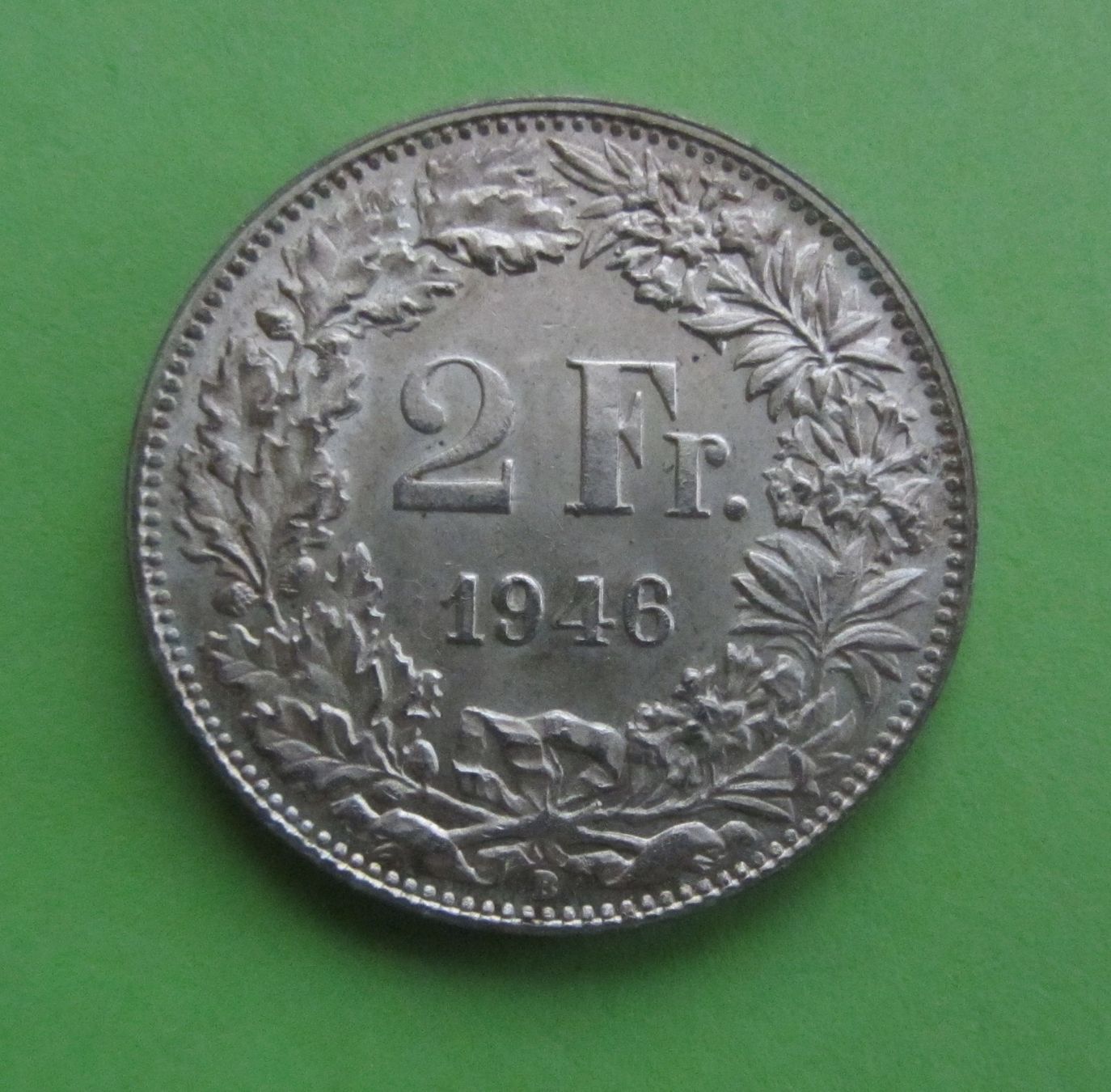Alle Münzen: 2 Franken Münze Silber 1946 vorz. – Gebraucht aus Malters von Hausi88 2