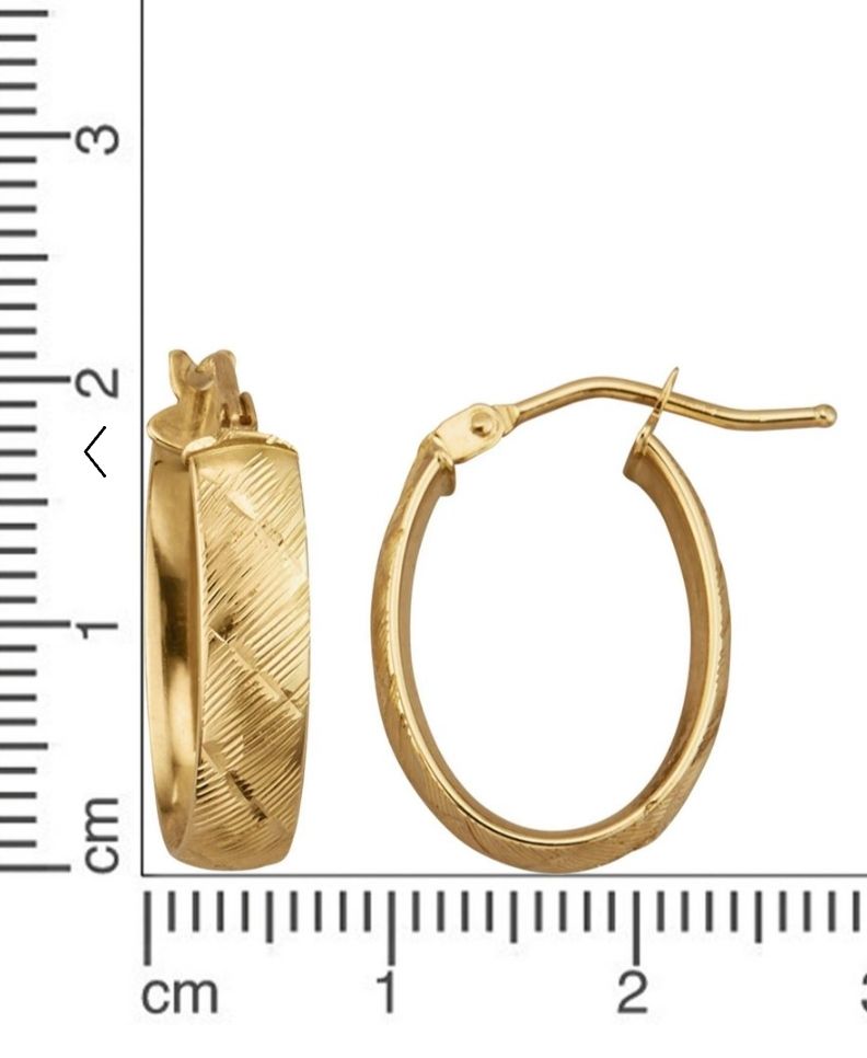 Orecchini pendenti & Orecchini a lobo: Gold 375 Ohrschmuck Ohrringe Struktur – Nuovo e nell'imballaggio originale da Hemmental venduto da Goldwelt2 1
