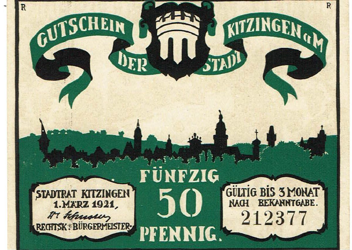 Banconote: Kitzingen 50 Pfennige01.03.1921 VZ+ – Usato da Steffisburg venduto da ber_8htf
