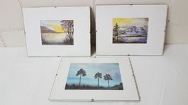 Seidenmalerei Bilder im Wechselrahmen