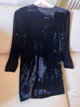 Kleid Mini COS schwarz S/M Samt Viskose Seide Grösse 38