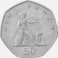 Münze 50 new Pence 1976 United Kingdom