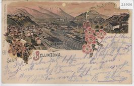 Saluti da Bellinzona - Mondschein-Litho