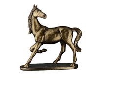 Deko Pferd 24 x 25 x 11 cm Skulptur golden Antik Figur