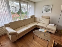 Ecksofa Leder beige gebrauchter Zustand