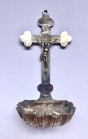 Weihwasserbecken Weihwasserkessel Kreuz Metall ca. 14 cm