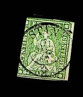 SUISSE STRUBEL OBLITÉRÉE 26G VERT. SBK 120.00. STANS./R516