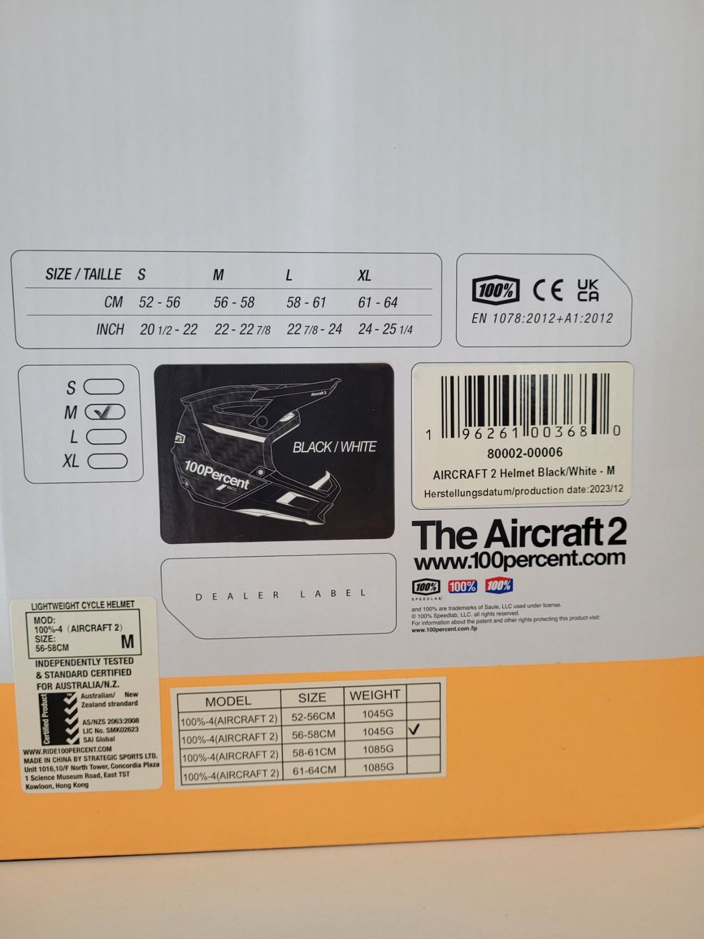 Caschi: 100%  Aircraft 2 Helmet black/white M – Nuovo e nell'imballaggio originale da Giswil venduto da mai_k7x7 2
