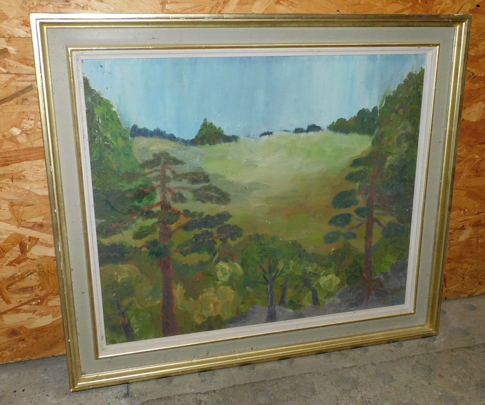 Tableaux: Kunst Ölgemälde Landschaft Gemälde datiert mit Monogram – D'occasion à Sursee par 76