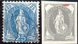 STEHENDE HELVETIA 73E 25RP  GESTEMPELT ERHALT SIEHE SCAN 16