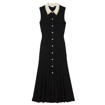 Sandro Black Elegant Midi Dress