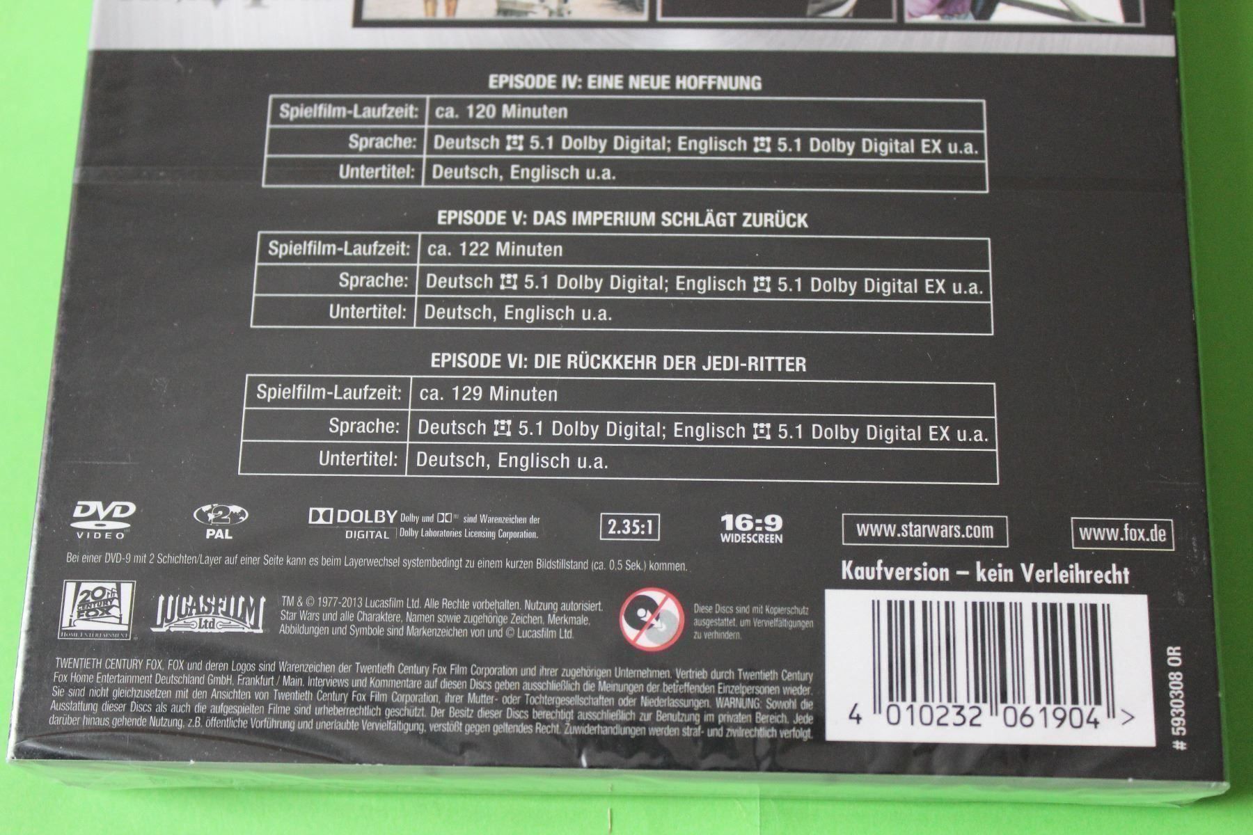 Tutti i DVDs: Star Wars - Episode 4-6 3DVDs originalverpackt – Nuovo e nell'imballaggio originale da Tübach venduto da JamesStone 4