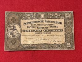 Billet Suisse 🇨🇭 5 francs 1951