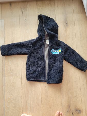 Kinder Fleecejacke mit Kapuze dunkelblau Grösse 80