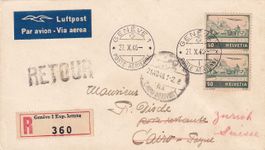 Versuchsflug Swissair Genf - Rom - Athen - Kairo 1946