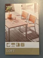 Gartentisch inkl. 6 Stapelsessel (Alu & Holz)