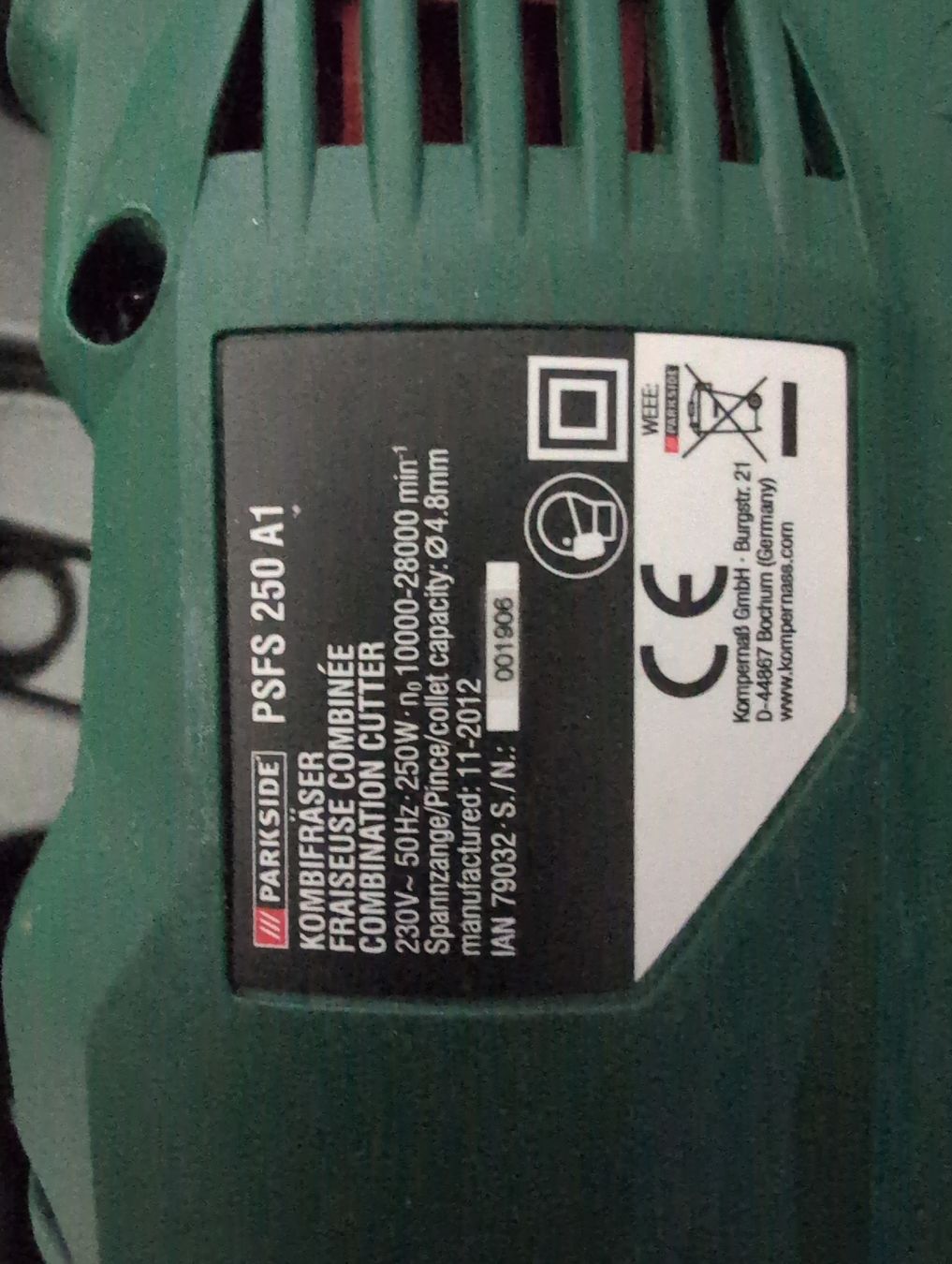 Parkside Tutte le macchine: Parkside PSFS 250 A1 Kombifräser – Usato da Vilters venduto da tha-tha 4